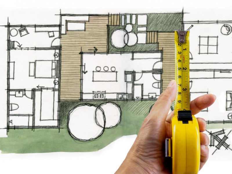 Hand Of Interior Designer & Architect Working/ Home Decoration Concept